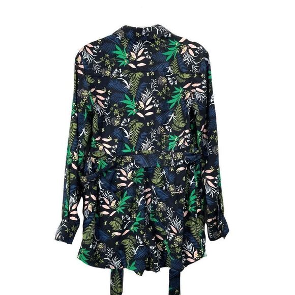 Boden Cosima floral tropic palm Romper in Black Safari Fern Size 2P Petite - Picture 10 of 11